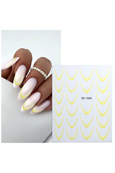 delis French nail stickers Marquise, STICKER65, Yellow