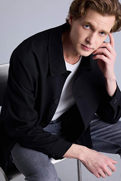 DeFacto Jachetă tip blazer cu guler polo, croială normală H4697AX26SP