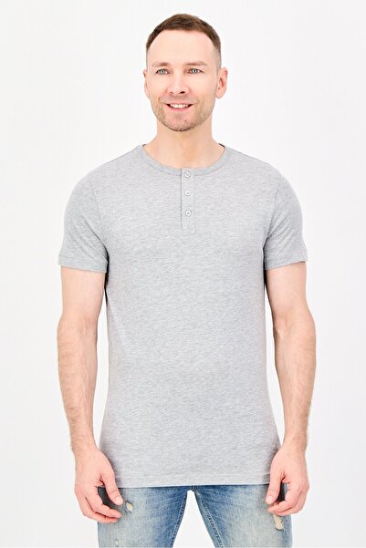Brave Soul Men Crew Neck Short Sleeve Plain T-Shirts, Grey