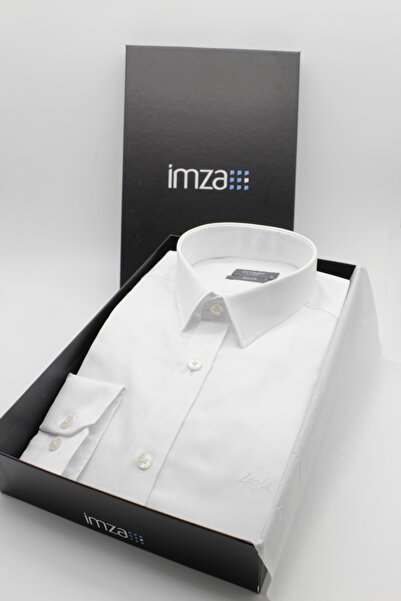İmza White Hard Collar Pocketless Slim Fit Classic Cotton Pack Shirts 1004255324