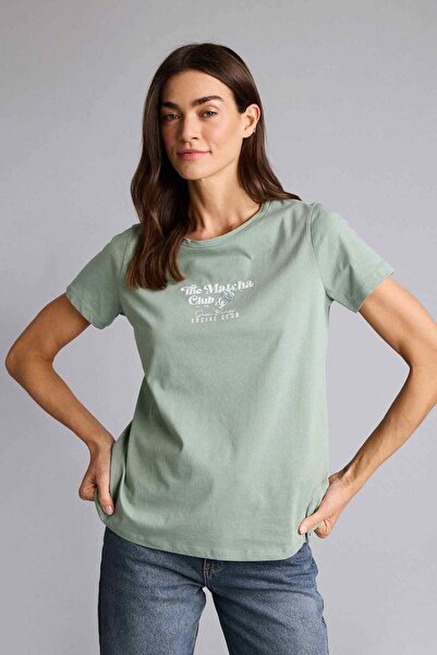 DeFacto Бавовняна футболка з короткими рукавами та круглим вирізом, стандартн...