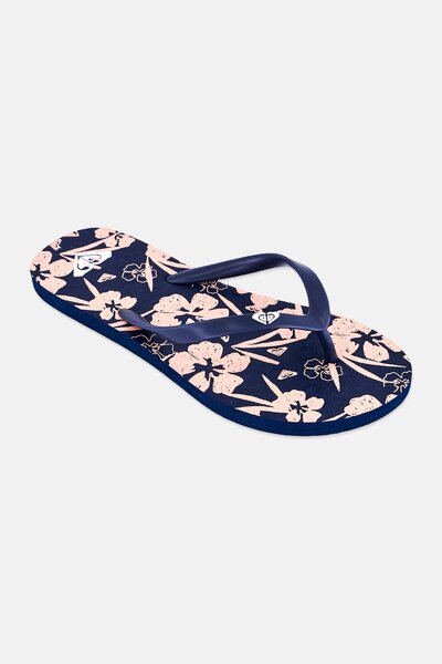 Roxy Women Floral Slip On Slippers, Dark Navy