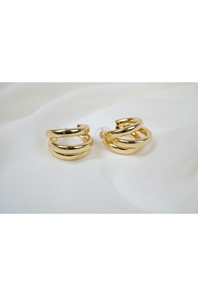 ATELİER TUĞBA Bkp133 Three Row Ring Earrings (Inner Diameter 20 mm)