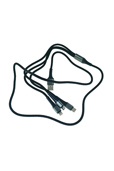 JELLICO Cablu de date 3 în 1, B11, cu conector USB Type-C mascul, compatibil ...