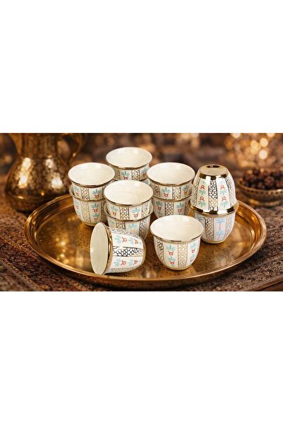 Homevio Arabic coffee cup set – 12 cups with elegant traditional designs