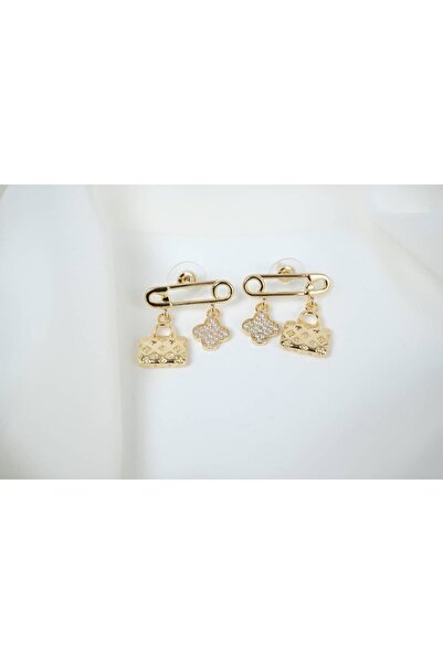 ATELİER TUĞBA Bkp112 Color Ringed Needle Model Hanging Earrings (Length 25 mm)