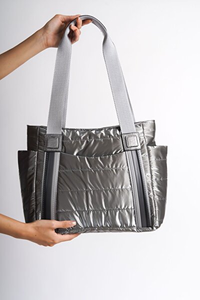 FEMME Geantă de umăr pentru femei Veneto, cu parașuta, cu dungi, gonflabilă z...