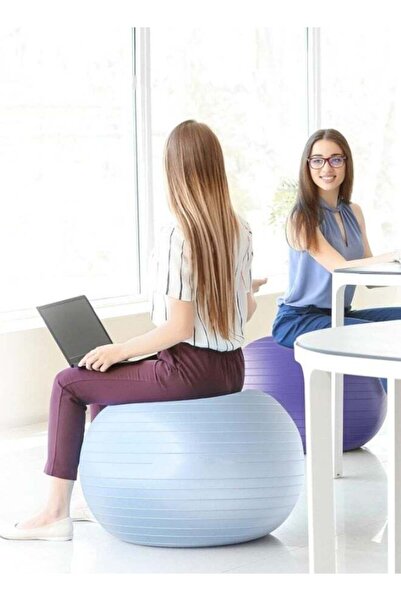 Ru syanl كرة يوغا ٥٥ سم، كرة تمارين مضادة للانفجار مع مضخة نفخ سريعة