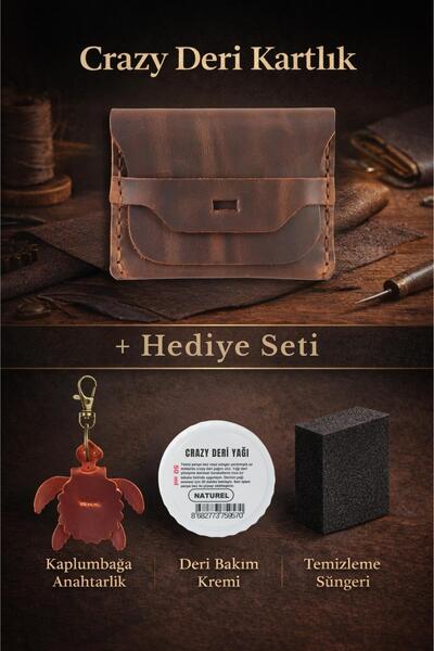 Dopar Crazy جلد حامل بطاقات – مصنوع من الجلد الطبيعي المدهون بالزيت جلد، ذو م...