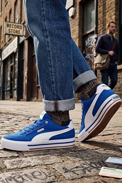 Puma C-Skate Canvas Men's Blue Sports Shoes - Comfortable Daily Cloth Shoes S...