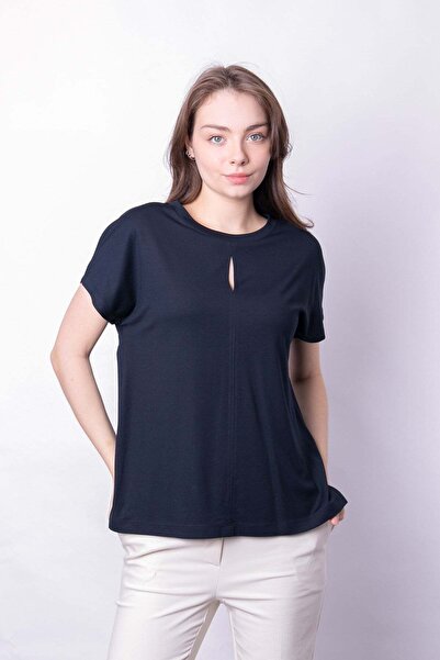 Jument Γυναικείο Μετάξι i Soft Fabric Wide Crew Neck με παράθυρο μπροστά και ...