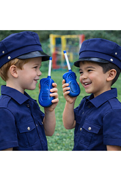 NUNU Children's Walkie-Talkie Set Police & Fire Department Themed 2-Piece Toy...