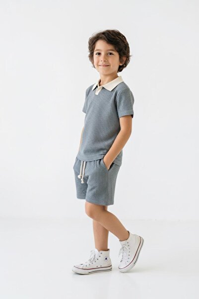 MiaBaby Waffle Summer Boys' 2-Piece Set