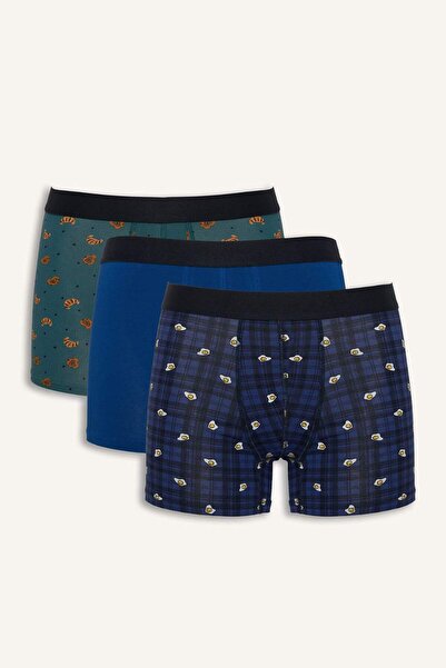DeFacto Regular Fit Yiyecek Printed 3-Piece Boxer G9395Ax26Sp