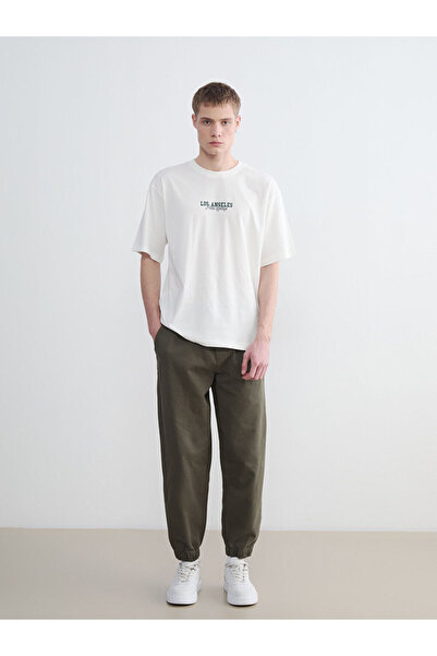 LC Waikiki بنطلون XSIDE كاكي ستاندرد مولدي جبردين للرجال