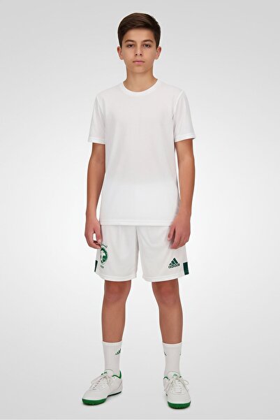 adidas Kids Boy Brand Logo Saff Football Shorts, White