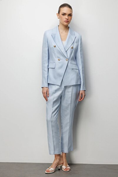 Ekol Süs Metal Düğmeli Dar Paça Pantolon 1032