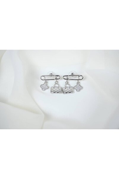 ATELİER TUĞBA Bkp112 Color Ringed Needle Model Hanging Earrings (Length 25 mm)