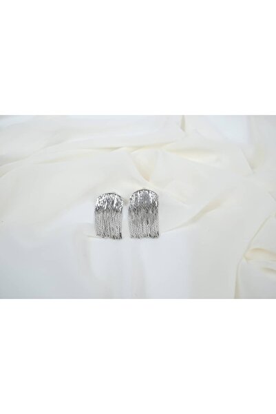 ATELİER TUĞBA Bkp119 Color Half Moon Chain Tassel Earrings (Length 45 mm)