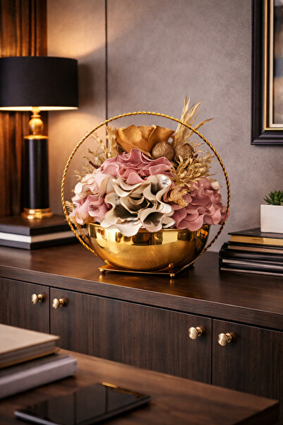 MİS KİTCHEN Modern Yapay Çiçek Aranjmanı Dekoratif Saksıda Salon Konsol Üstü ...