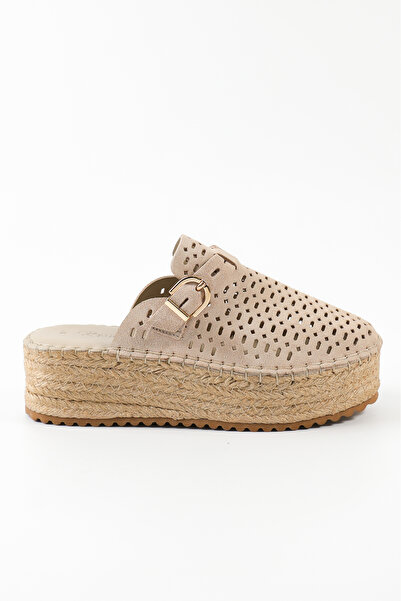 Tuna Genuine Suede Leather Beige Women's Sabo - Rgn297