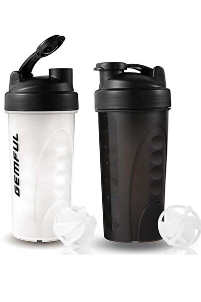 GEMFUL زجاجة خلط لمشروبات البروتين، خالية من مادة BPA، مانعة للتسرب، كوبان لخ...