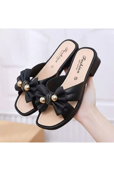 FASHION Elegant Bow Accent Casual Slip-On Sandals for Women