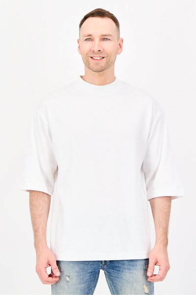 Brave Soul Men Round Neck short Sleeve Plain T-Shirts, White