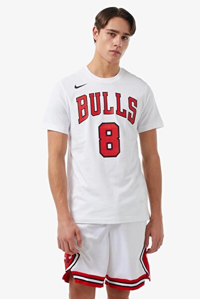 Nike NBA Chicago Bulls Lavine Unisex Tee Baskılı Erkek Günlük Tişört Beyaz