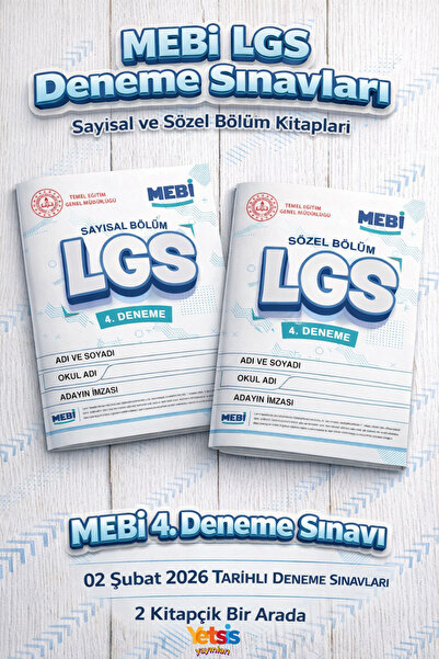 Yetsis Yayınları MEBİ LGS 4. Deneme Sınavları Sayısal ve Sözel Kitapçıkları, ...