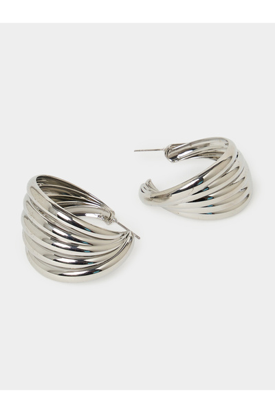 Styli Ribbed Hoop Earrings