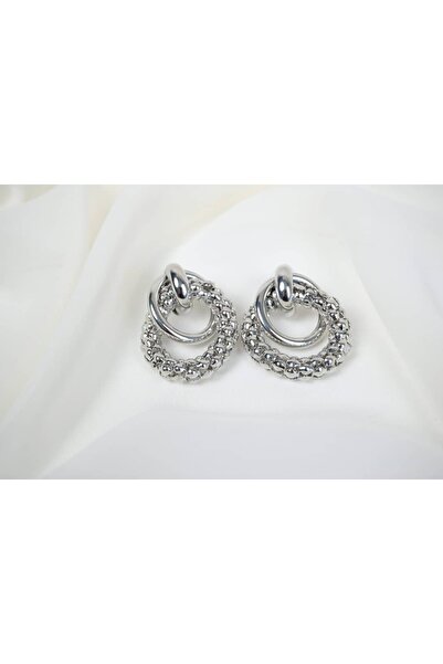 ATELİER TUĞBA Bkp108 Color Double Ring Earrings (Length 40 mm)