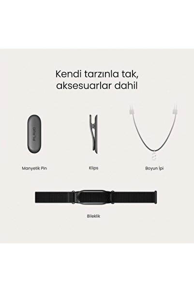 PLAUD NotePin S Giyilebilir AI Destekli Dijital Ses Kayıt Cihazı Yapay Zeka ile Metne Çeviri ve Özet