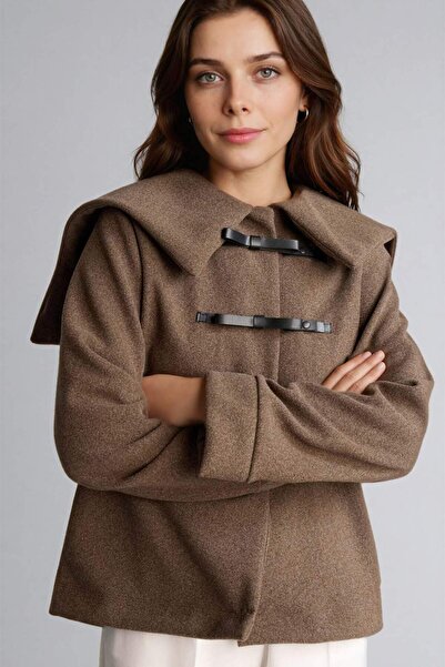 DeFacto Regular Fit Large Collar Soft Fleece Cardigan H2101Ax26Sp