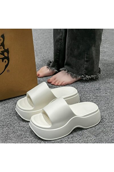 FASHION Wedge Solid Minimal Platform Comfort Slides for Women