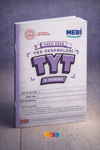 Yetsis Yayınları MEBİ TYT Deneme Sınavı 5. Deneme Renkli Birebir Basım