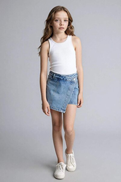 DeFacto Jean Şort Etek Kız Çocuk H0377A826SM