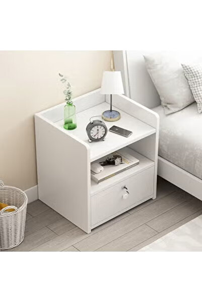 KEKE Home Bedside Storage Cabinet With Drawer And Shelf