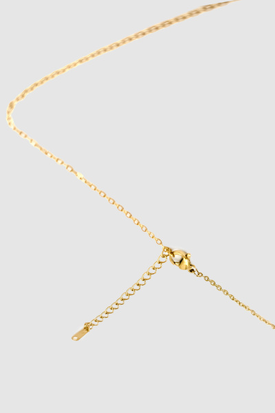 Wuclo Gold Bijouterie Necklace with Stone and Pearlescent Heart Figure