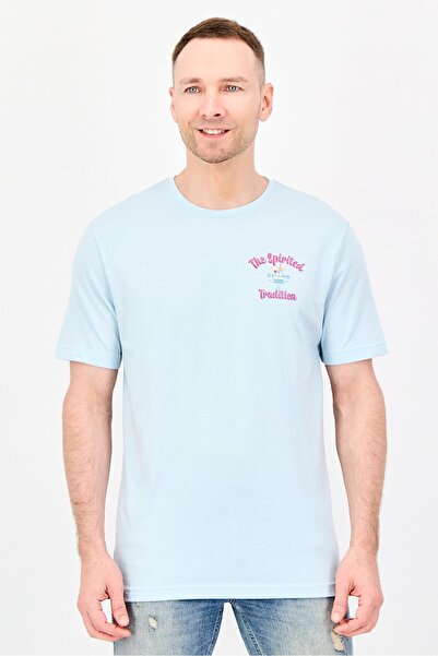 Chaps Men Crew Neck Short Sleeve Graphic Print T-Shirt, Light Blue