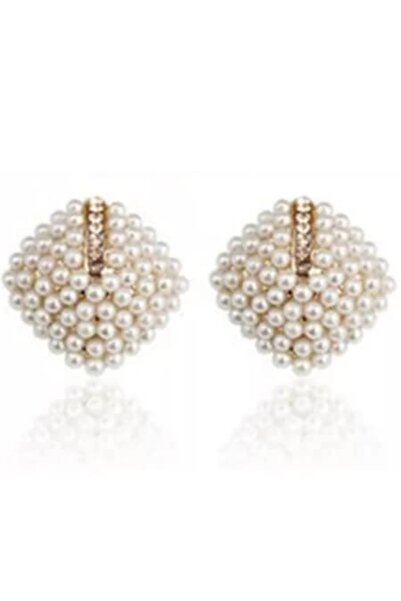 CRM Елегантни обеци за жени, CRM, бяло/златно