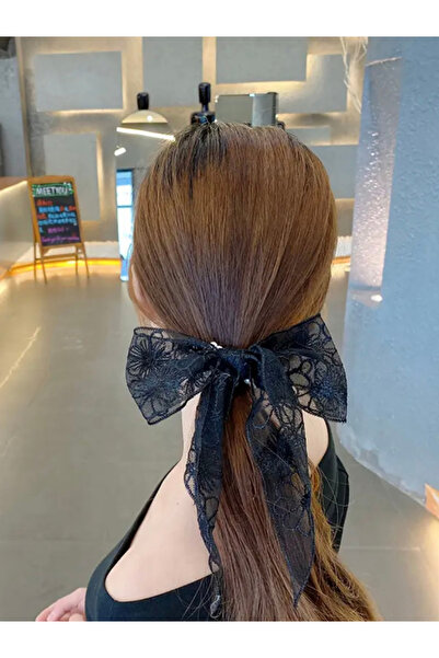 Take Two By Styli Black Lace Bow Hair Clip