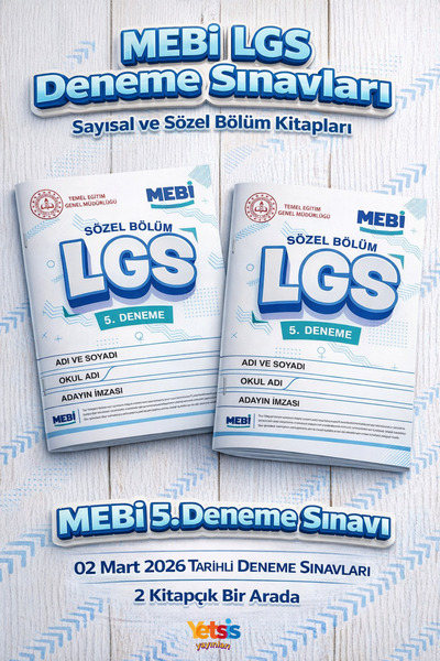 Yetsis Yayınları MEBİ LGS 5. Deneme Sınavları Sayısal ve Sözel Kitapçıkları, ...