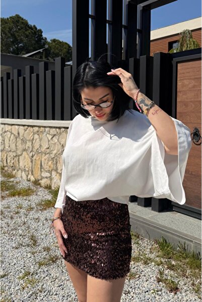 BED CO357 KAHVE PAYET ŞORT ETEK