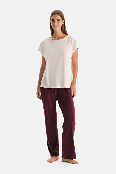 Dagi Mürdüm Velvet Knitted Trousers