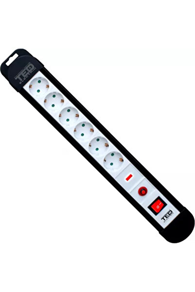 TED Electric Prelungitor cu protectie 3 metri 6 prize schuko cu reset & led &...