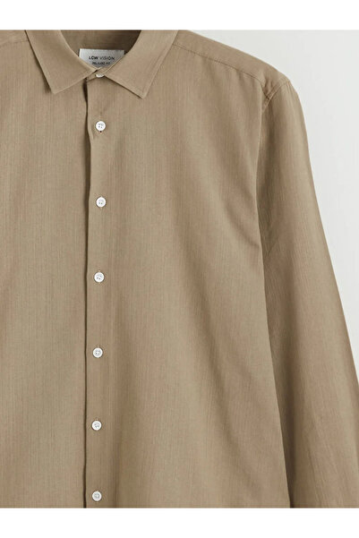 LC Waikiki Brown Regular Fit Dobby Men's Shirt