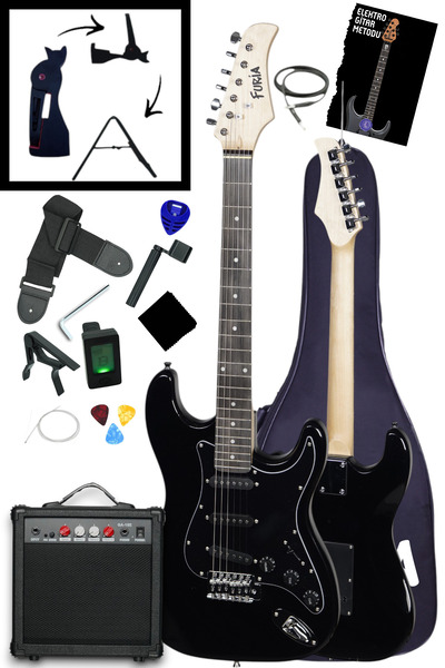 Furia FT-30901BBK SSS Manyetikli Full Black (Full Siyah) 4/4 Tam Boy Elektro ...