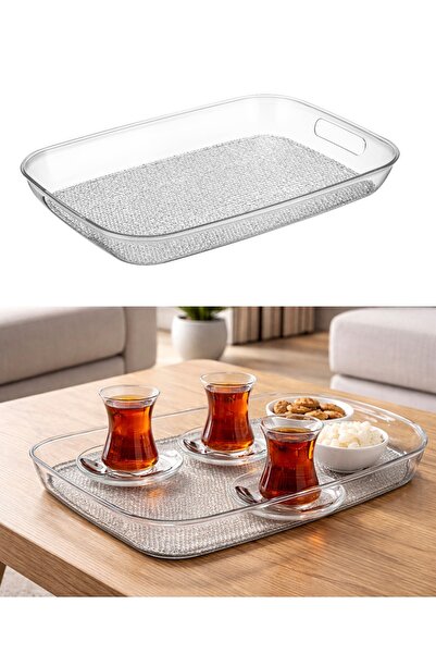Padilon Unbreakable Transparent Tray Rectangular Large Size Presentation Tray...