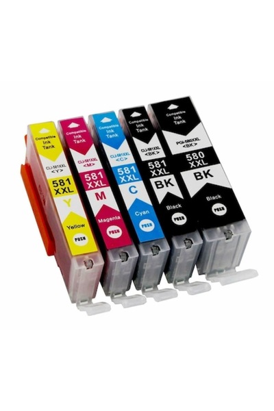 Europrint Set of 5 Compatible Ink Cartridges for Canon PGI-580 XXL, CLI-581 XXL